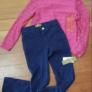 Nicole Miller Girls Size 7 Lace knit Top & Pant 2